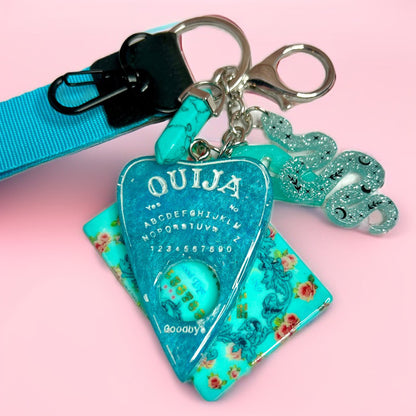 Ouija Board Keychain with Wristlet and Spooky Charms