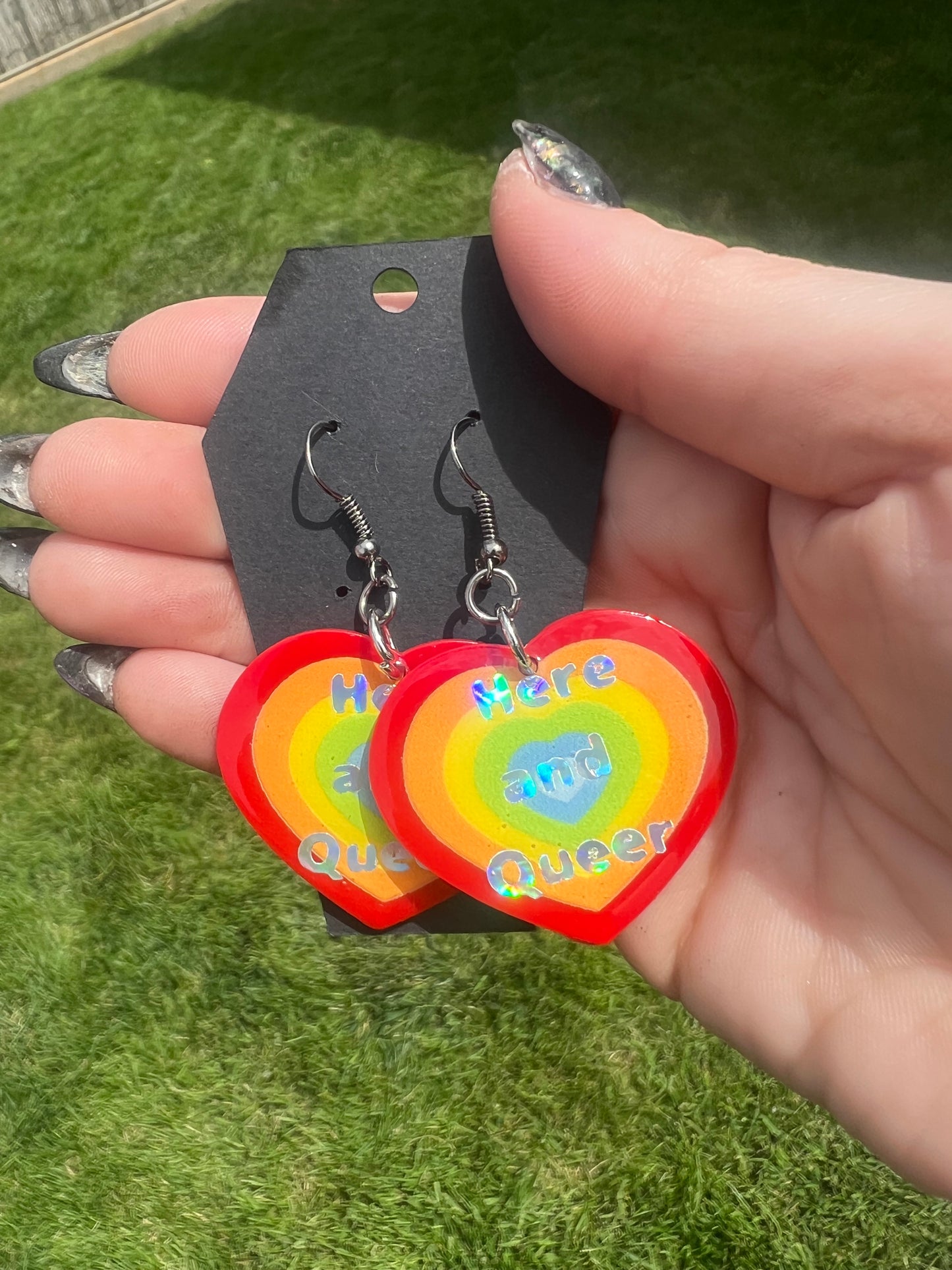 Queer Pride Heart Earrings