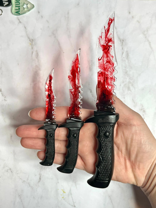 Halloween Horror Movie Themed Blood Red Resin Decorative Knife - MADE TO ORDER