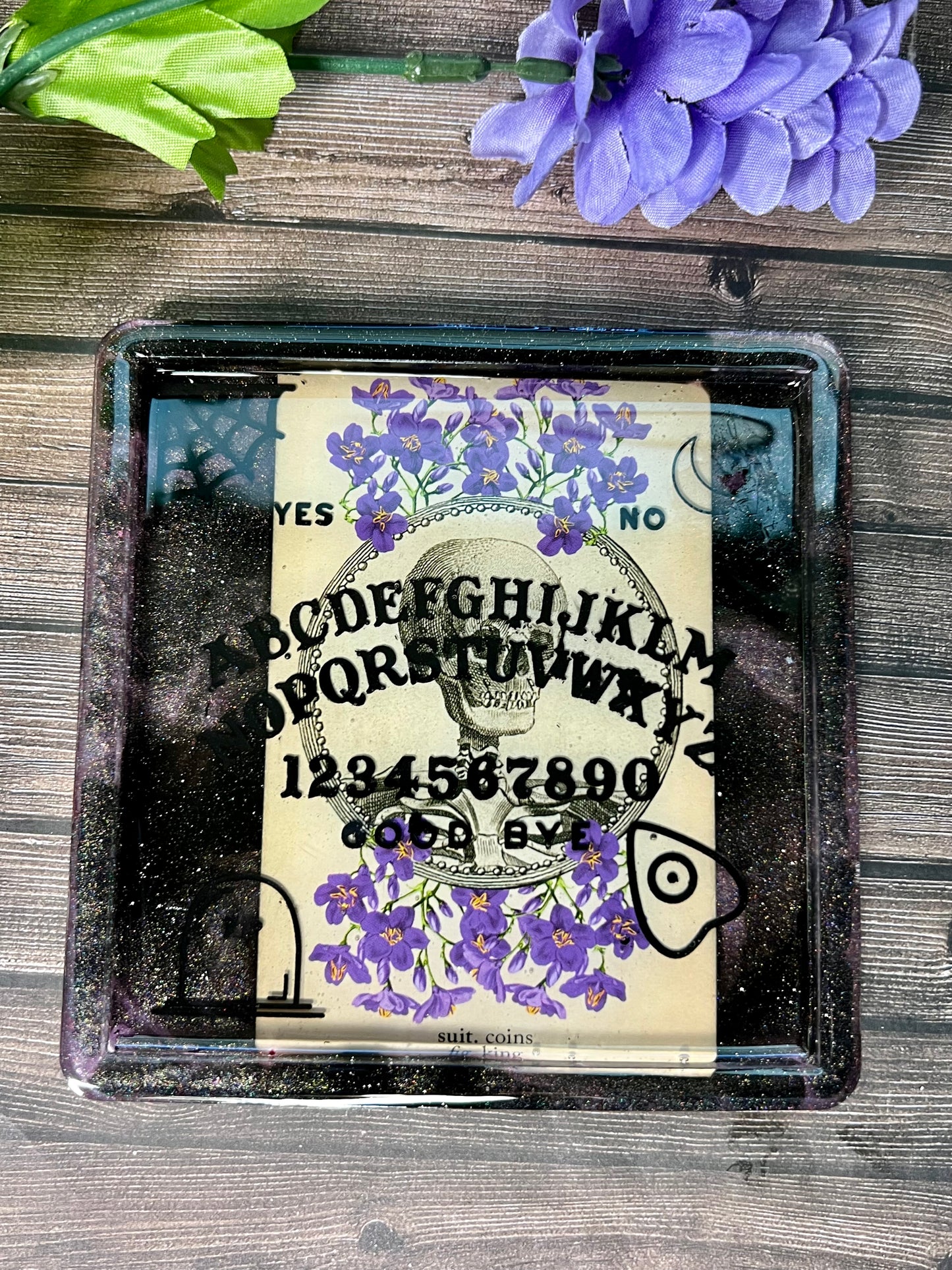 Ouija Board Resin Tray With Tarot Card
